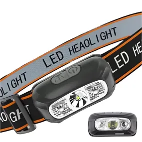 Portable LED Headlamp Built-in Battery USB Rechargeable Mini Head Torch Outdoor Camping Fishing Searchlight Waterproof Headlight