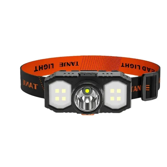 Portable LED Headlamp COB Strong Light Headworn Flashlight Built-in 18650 Battery USB Charging Outdoor Camping Headlight