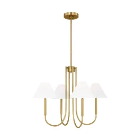 Porteau 30 in. 4 Lights Chandelier Satin Brass finish