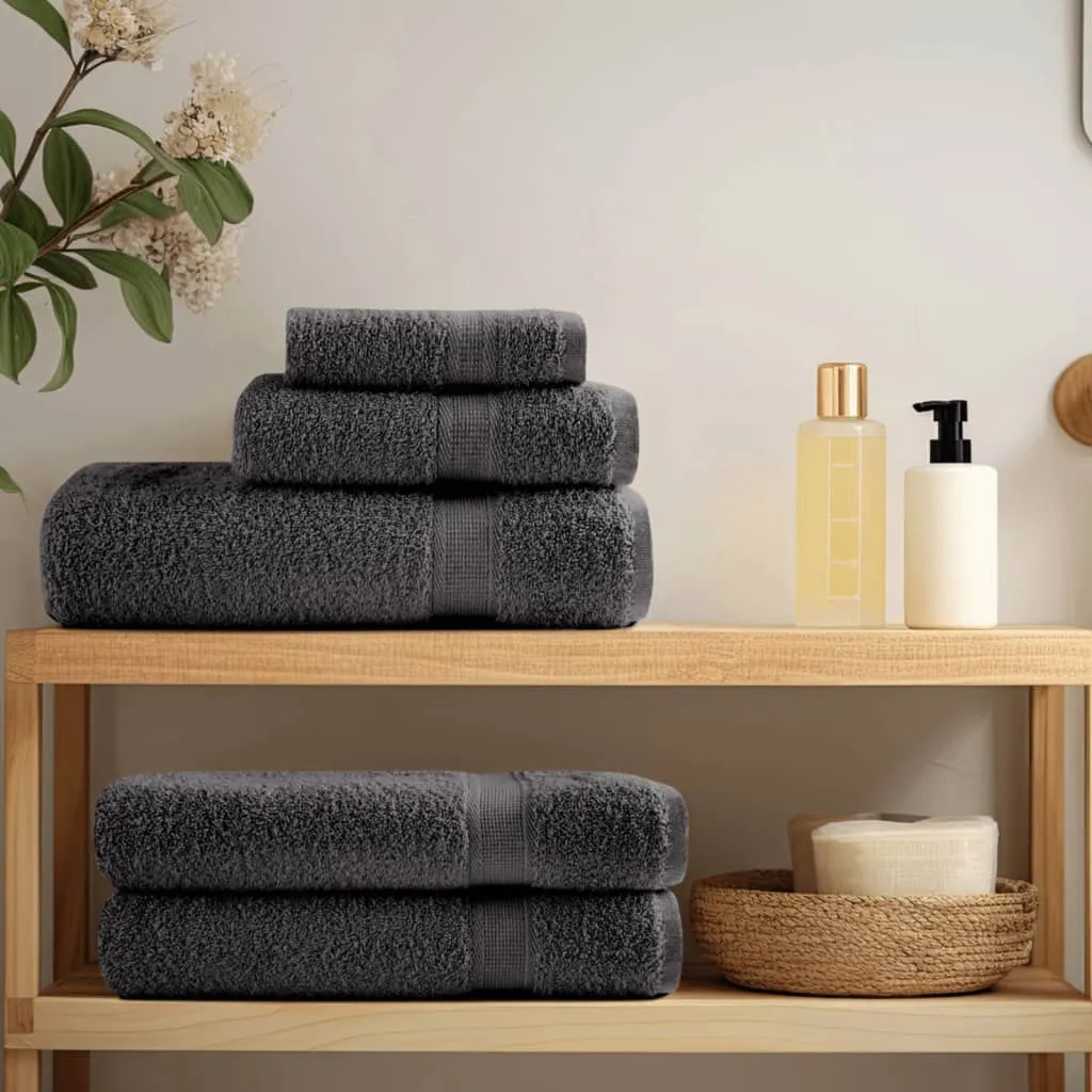 Premium Bath Towels 25pcs Anthracite 100x150cm 600gsm 100% Cotton