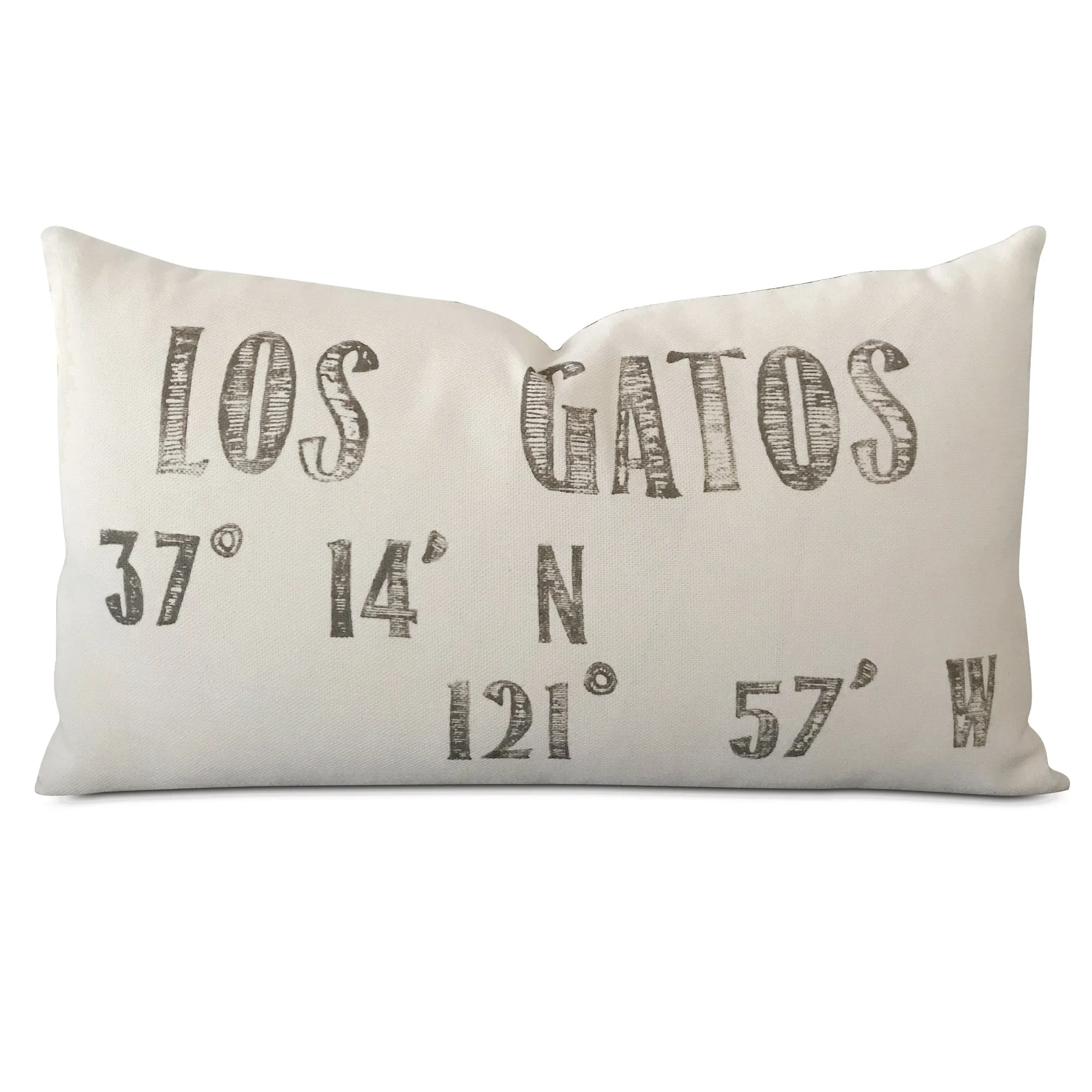 Printed Text Los Gatos Luxury Lumbar Pillow Cover 15x26