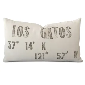 Printed Text Los Gatos Luxury Lumbar Pillow Cover 15x26