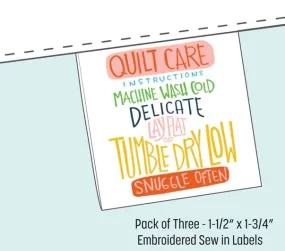 Quilty Instructions Sew in Labels