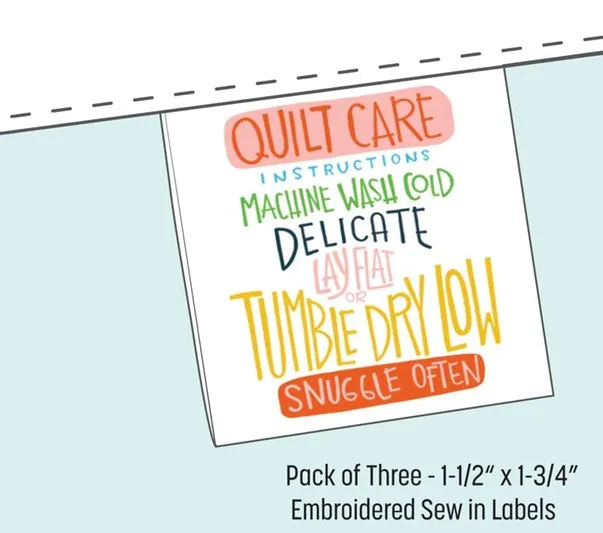 Quilty Instructions Sew in Labels