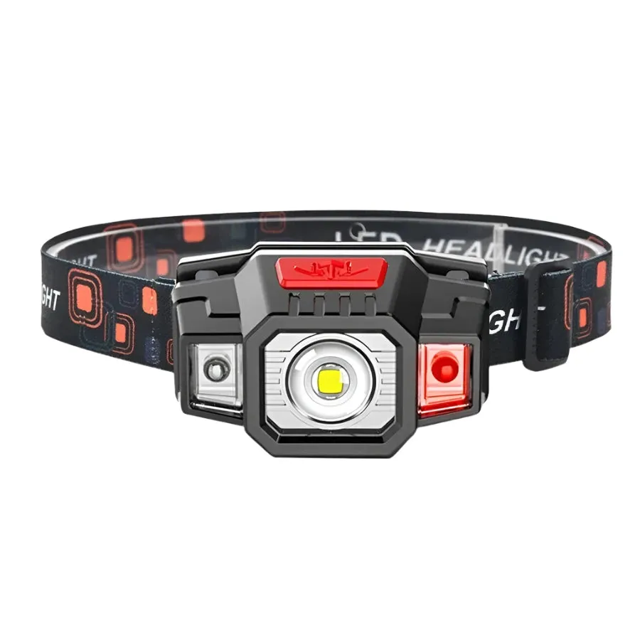 Rechargeable Headlamp Portable LED Headlamp Outdoor Fishing Flashlight Built-in Battery Wave Induction Motion Sensor Headlight