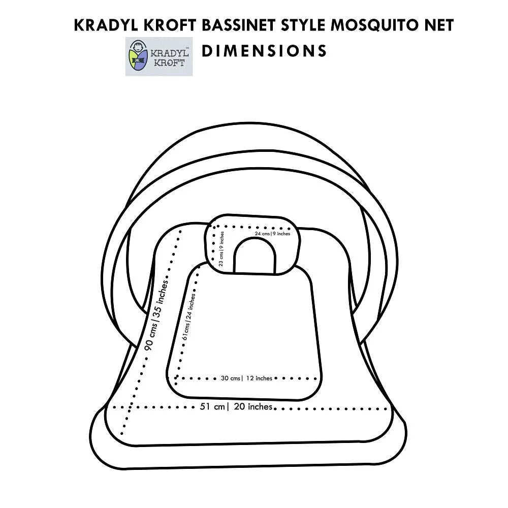 Rising Leaves - Kradyl Kroft Bassinet Style Mosquito Net Bedding for Infants