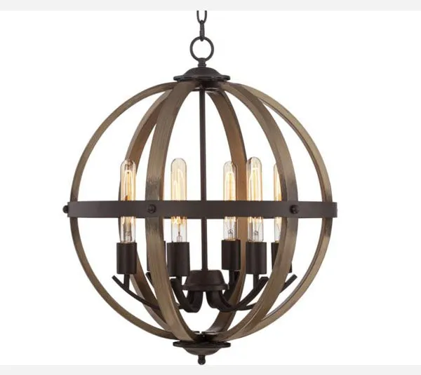 Round 3-lamp pendant - Bronze finish