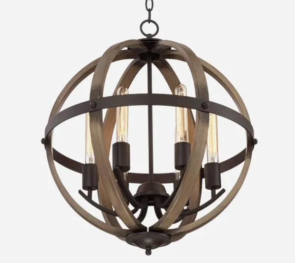 Round 3-lamp pendant - Bronze finish