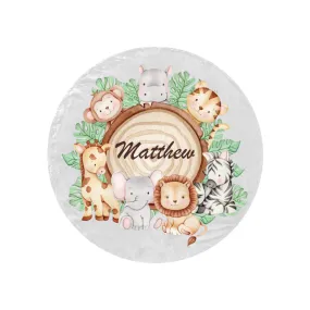 Round Blanket Personalised Safari