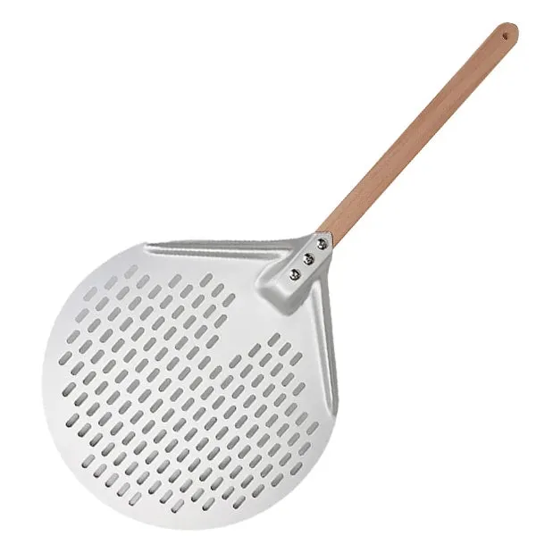 Round Pizza Turning Shovel Pizza Paddle with Wood Handle Pizza Shovel