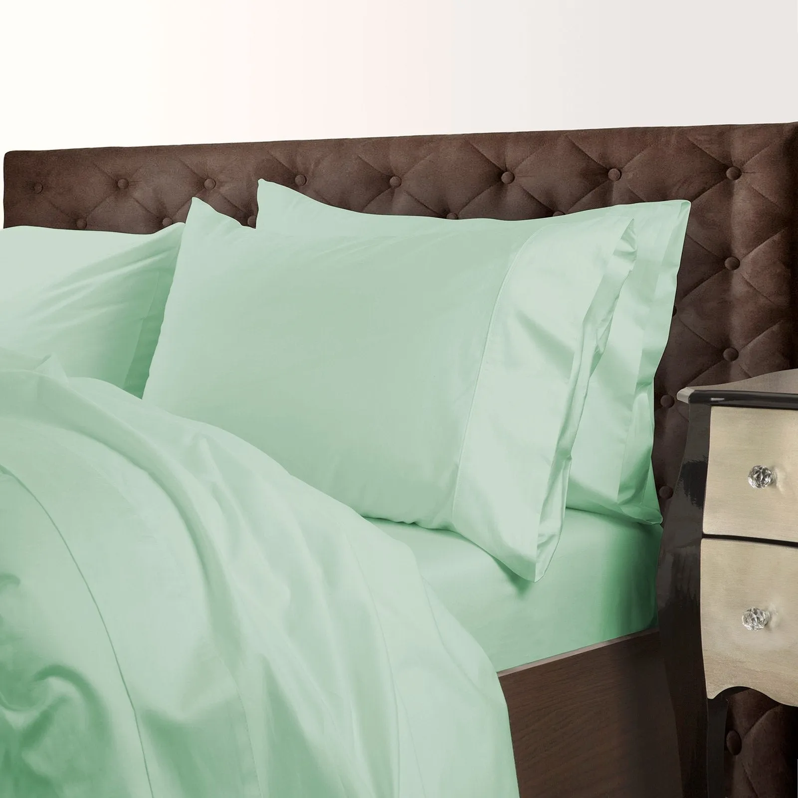 Royal Comfort 1000 Thread Count Cotton Blend Quilt Cover Set Premium Hotel Grade Queen Green Mist