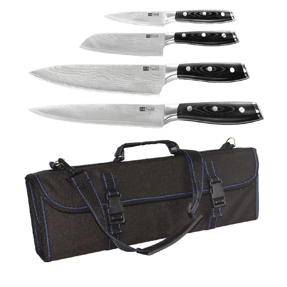 S704 SPECIAL OFFER Tsuki 4 Piece Series 7 Knife Set and Case