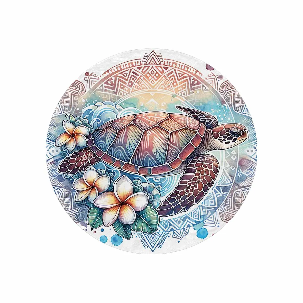 Sea_Animals_Turtle_Awd351107  Circular Micro Fleece Blanket 60"