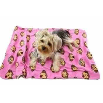 Silly Monkey Ultra-Plush Dog Blanket - Pink