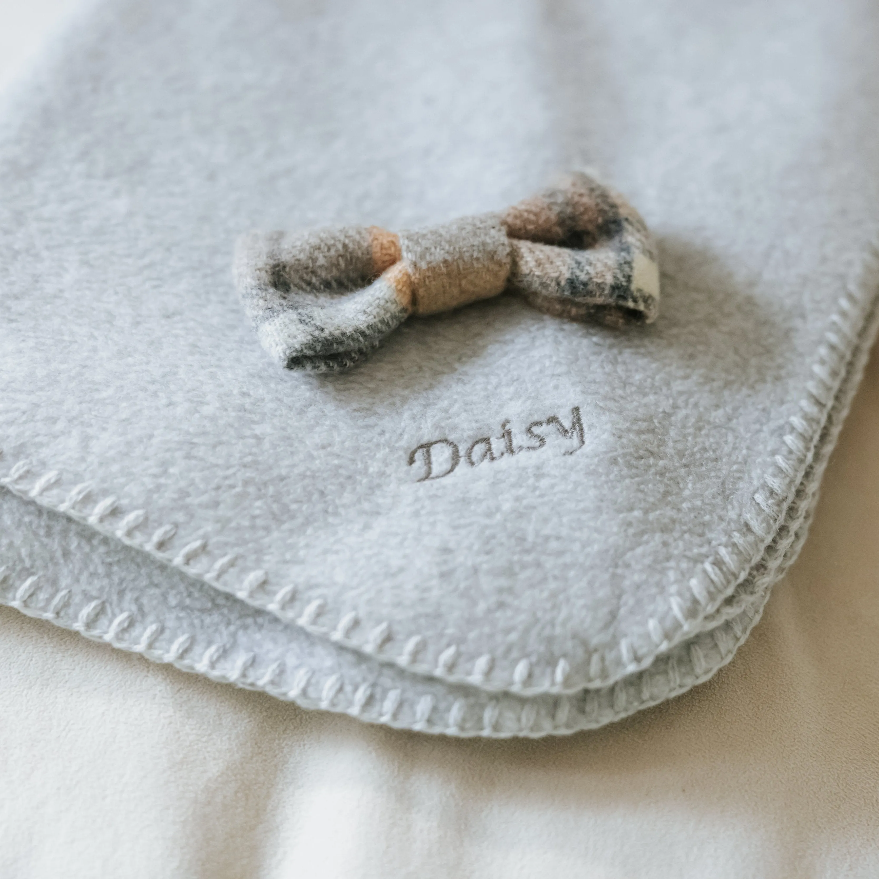 Silver Grey Personalised Fleece Luxury Dog Blanket