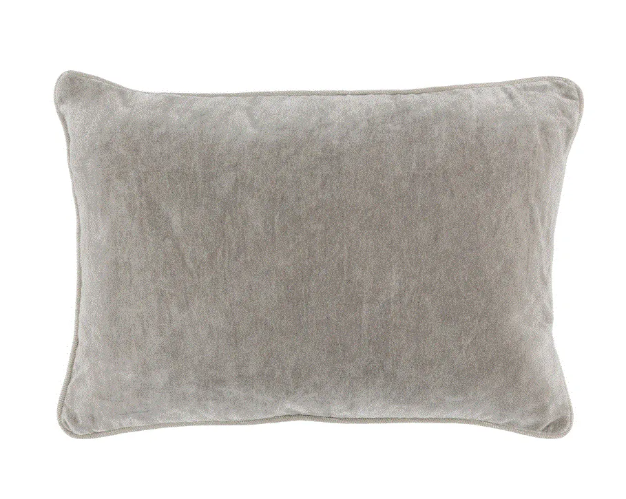 Silver Velvet Lumbar Pillow