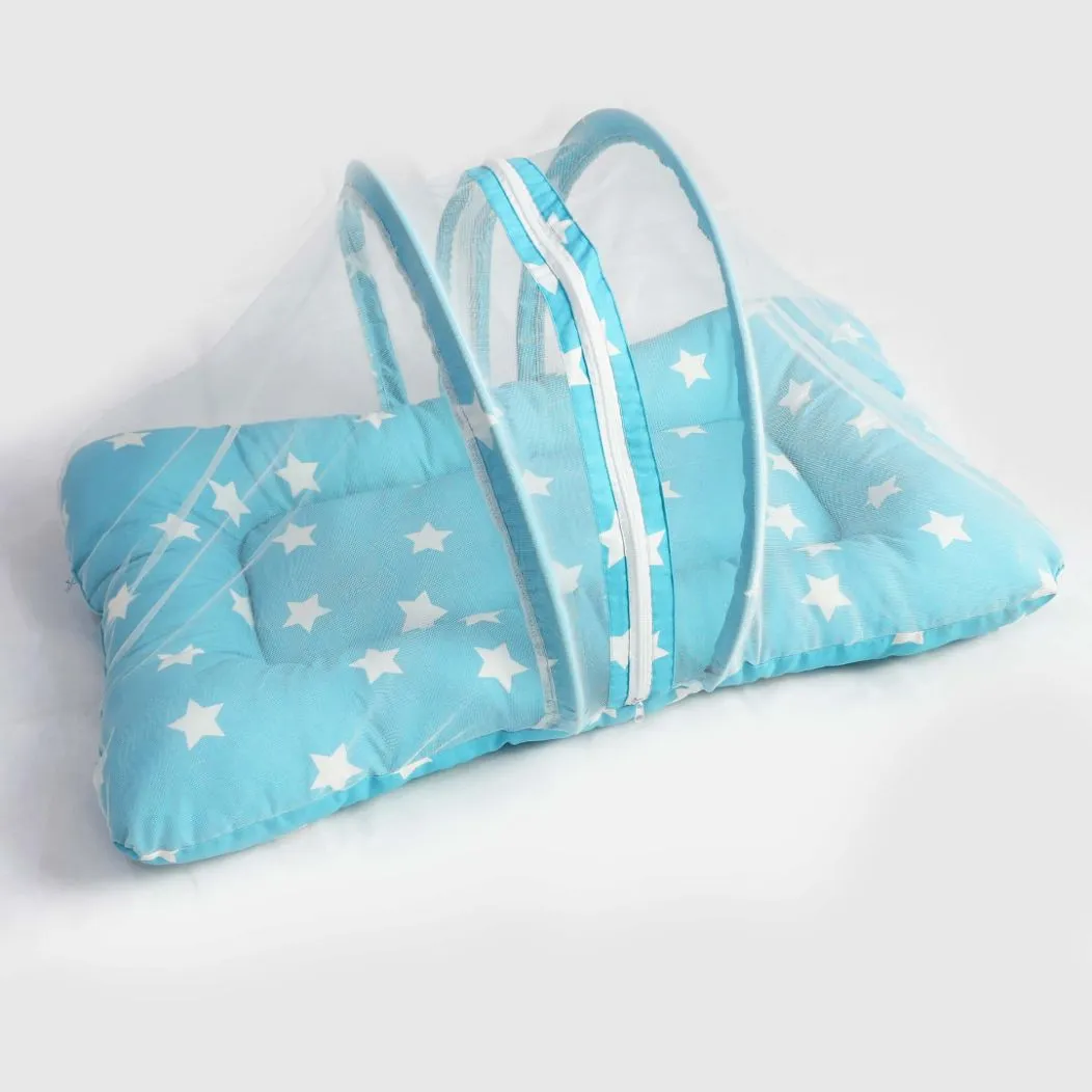 Sky Blue Stars Mosquito Net Bed