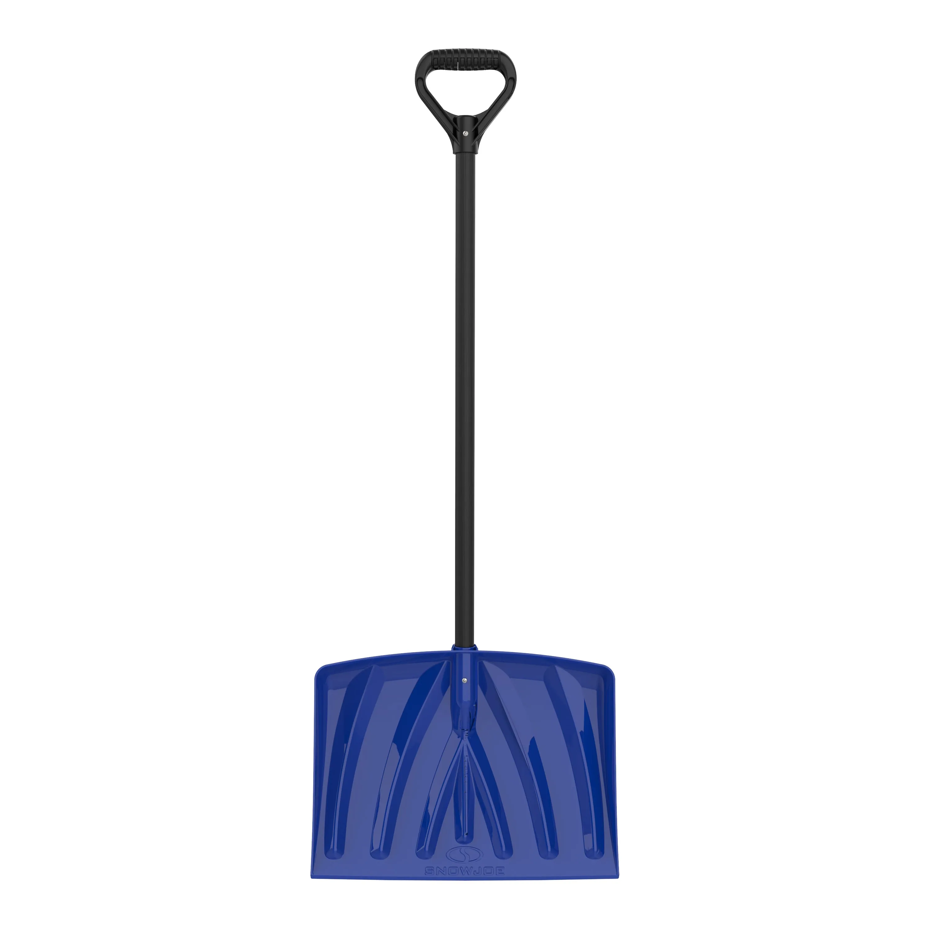 Snow Joe SNJ18PM 18-Inch Poly Blade Snow Shovel | w/ Steel Ribbed Shaft & D-Grip Handle | 48-In Handle | Retail Ready (Blue)