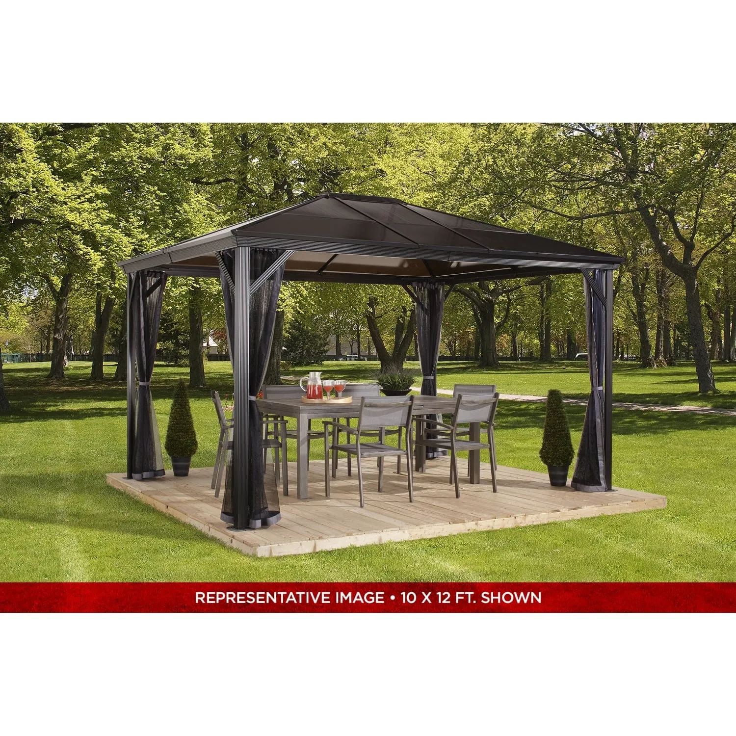 Sojag | Verona Hardtop Gazebo 10' x 10' PC 6mm Roof #77