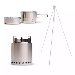 Solo Stove Stainless Steel Campfire Camp Stove Gear Kit - Portable &amp; "Smokeless"