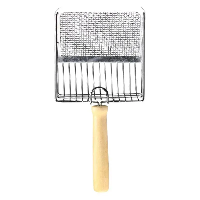 Stainless Steel Cat Litter Shovel with Wooden Handle – Easy to Clean, Stylish, Dust-Reducing, Ideal for Small Dog Toilets