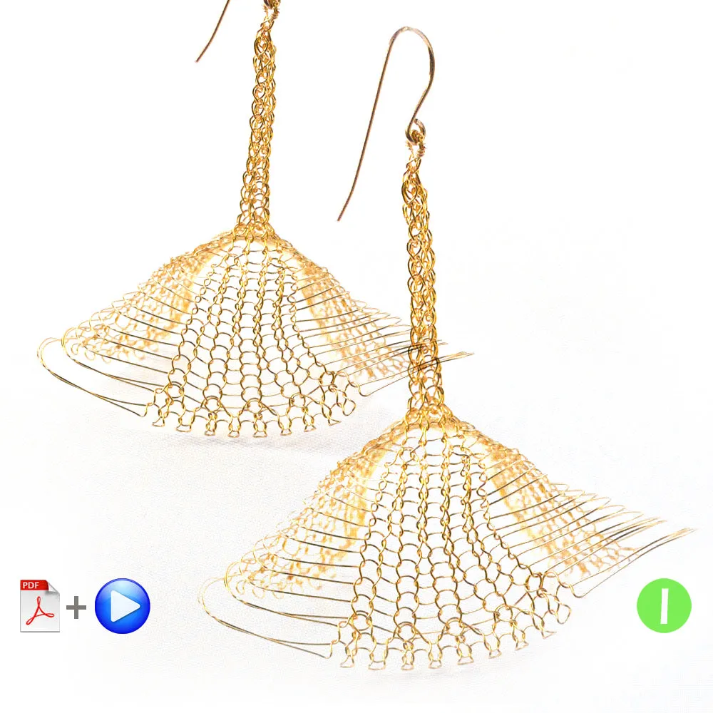 STRINGS earrings pattern , wire crochet tutorial