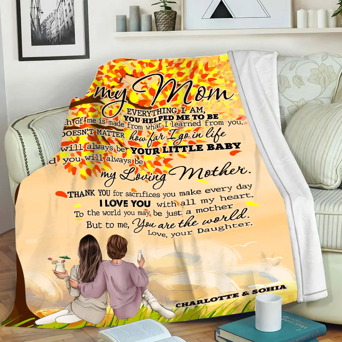 Teesdily | Customized To My Mom Fleece Blanket Thanks For Your Sacrifices You Make Every Day Throw Blanket Mothers Day Thankful Gifts From Daughter