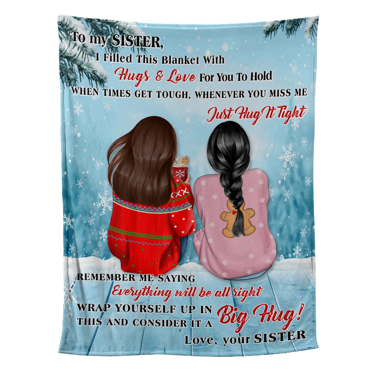 Teesdily | Merry Christmas Fleece Blanket To Little Sister Filled This Blanket With Hugs And Love Travel Blanket Xmas Gifts For Bestie Sister