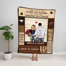 Teesdily | Personalized Fleece Blanket To My Husband I Wish I Could Have Found You Sooner Throw Blanket For Couple Valentine Wedding Anniversary