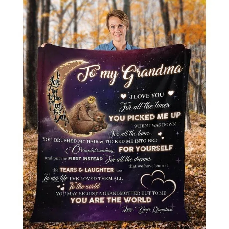 To My Grandma - From Grandson - BearBlanket - A320 - Premium Blanket