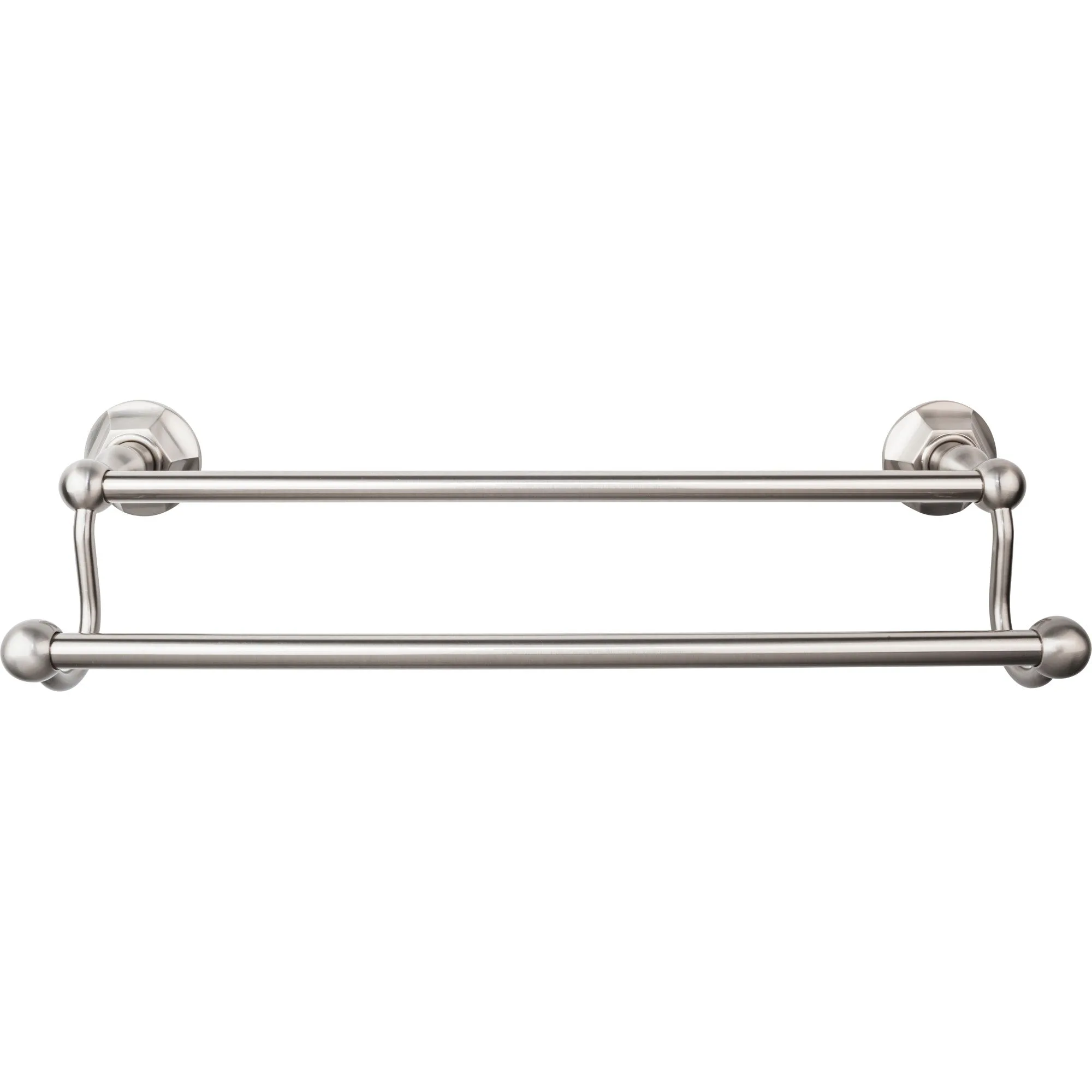 Top Knobs ED7BSNB Edwardian Bath Towel Bar 18 Inch Double - Hex Backplate Brushed Satin Nickel