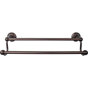 Top Knobs ED7ORBB Edwardian Bath Towel Bar 18 Inch Double - Hex Backplate Oil Rubbed Bronze