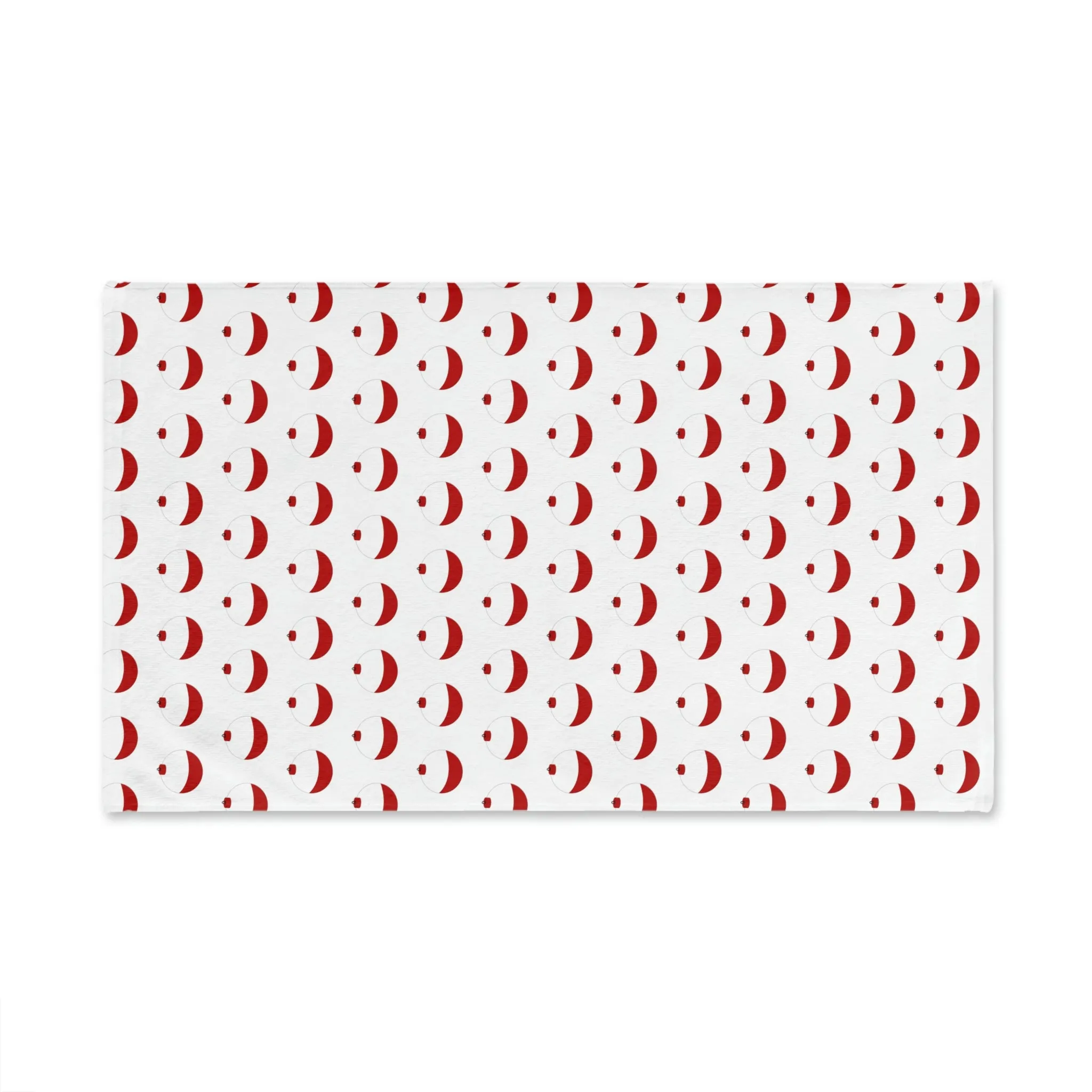 Traditional Red & White Bobber - Patttern - Hand Towel