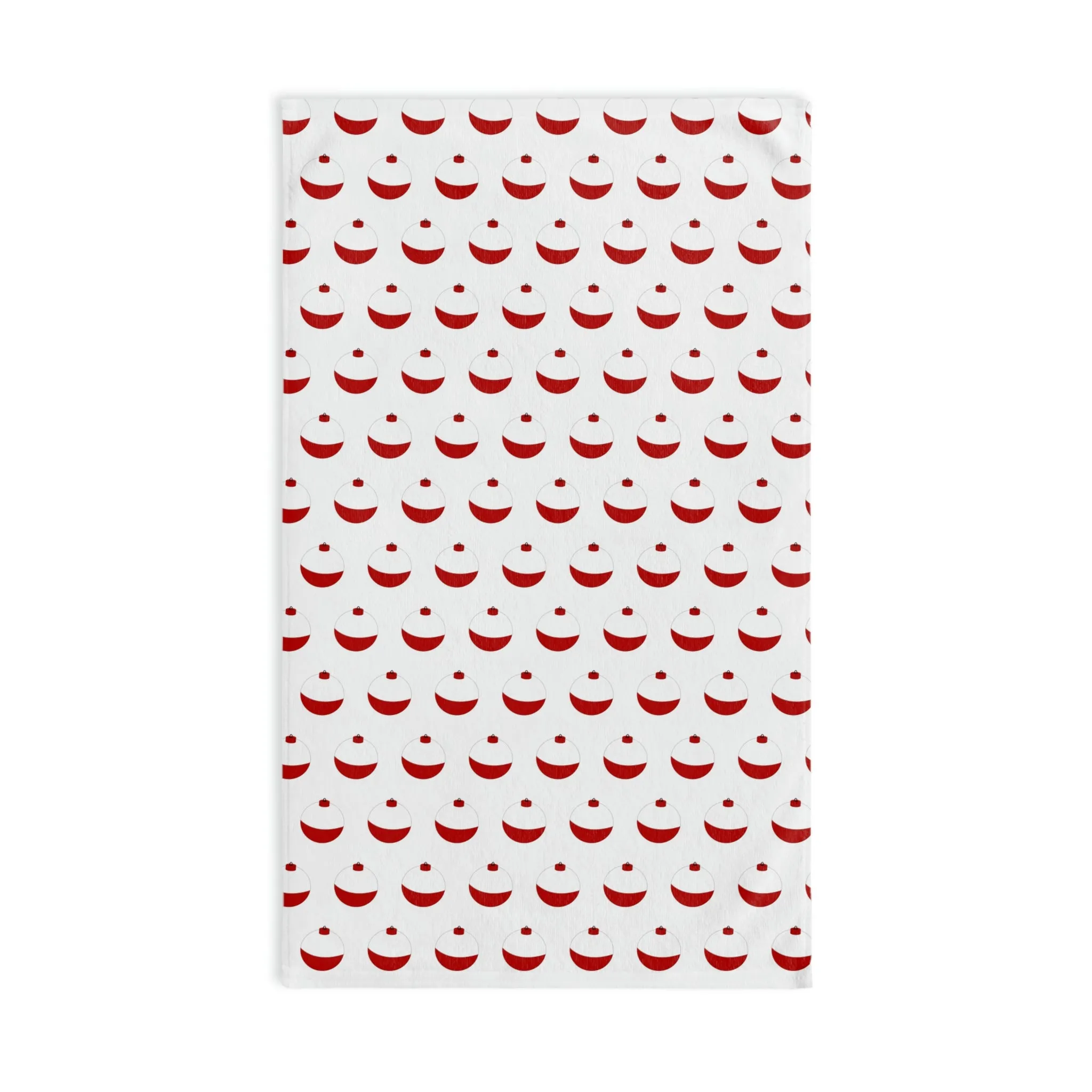 Traditional Red & White Bobber - Patttern - Hand Towel