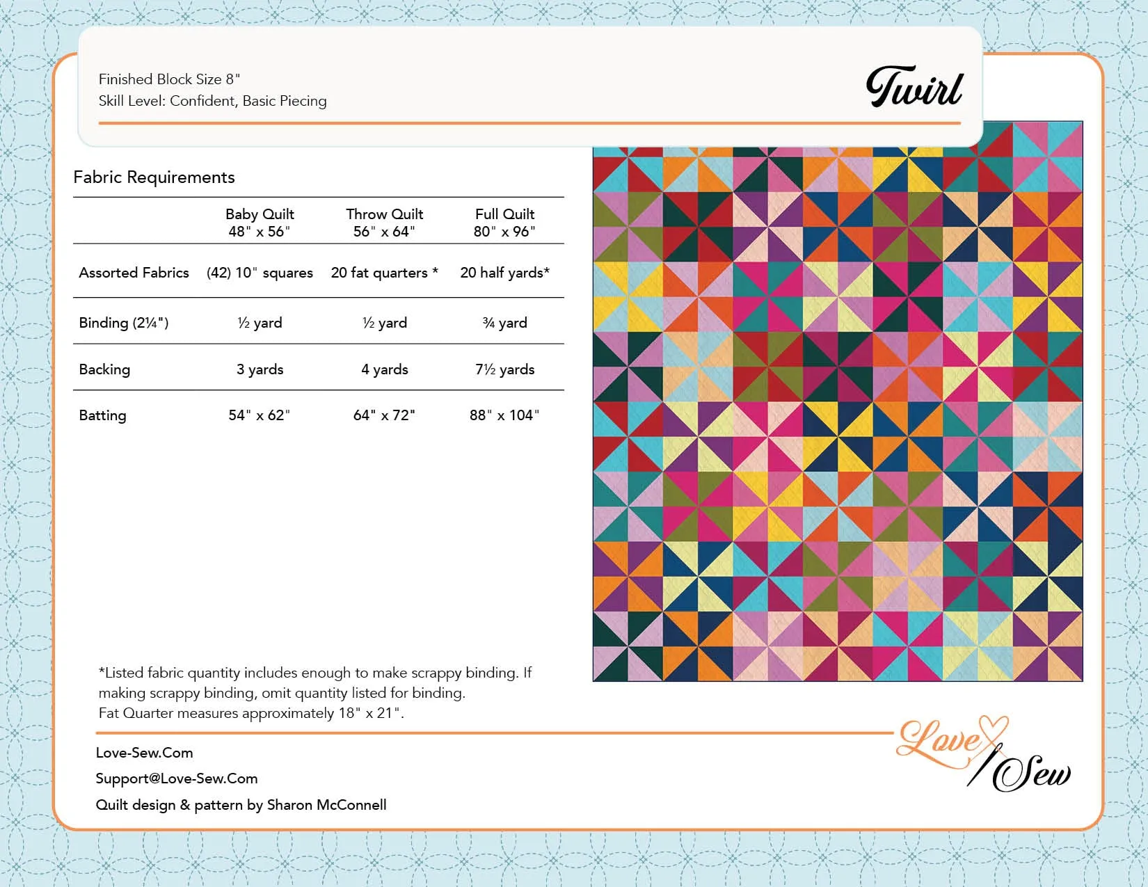 Twirl Quilt Pattern