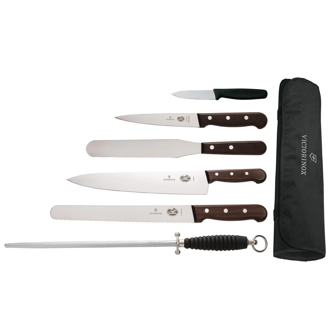 Victorinox 6 Piece Rosewood Knife Set with 20cm Chefs Knife with Wallet - S188