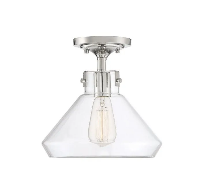 Walpole Polished Nickel Semi Flush