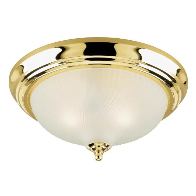 Westinghouse 6430200 2 Light Flush Polished Brass Finish with Frosted Swirl Glass