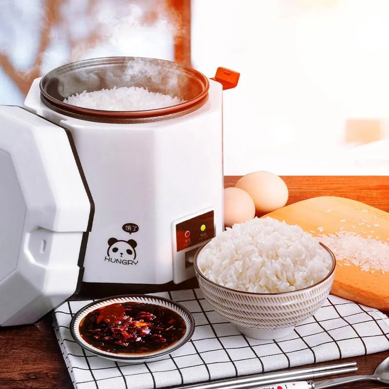 White 41oz Stainless Steel Mini Rice Cooker