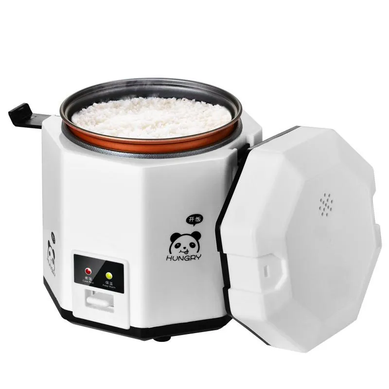 White 41oz Stainless Steel Mini Rice Cooker