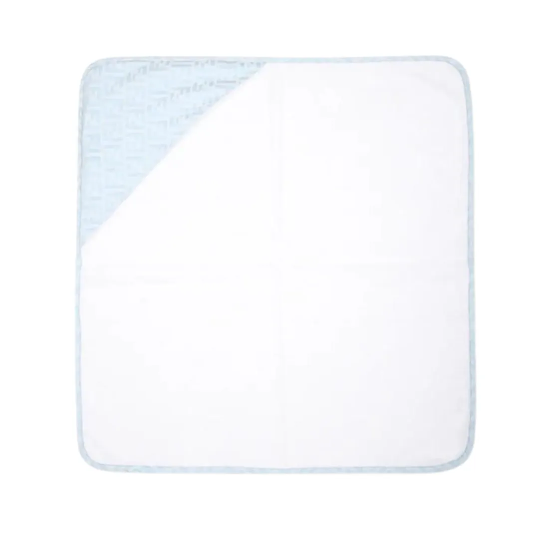 White Blue Baby Logo Towel Set