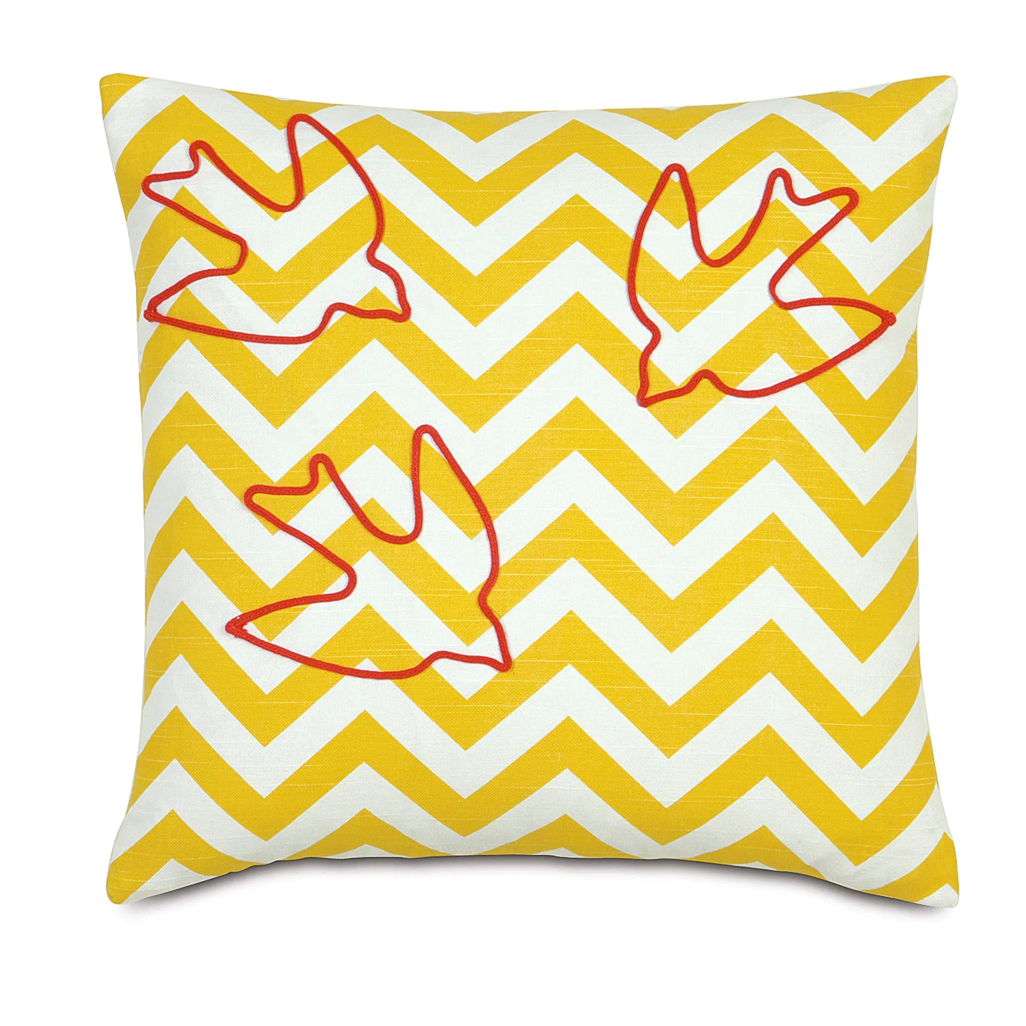 Wild Things Chevron Swallows Throw Pillow Cover 18x18