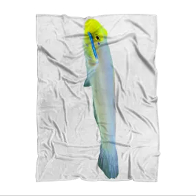 Yellow and White Fish Sublimation Throw Blanket