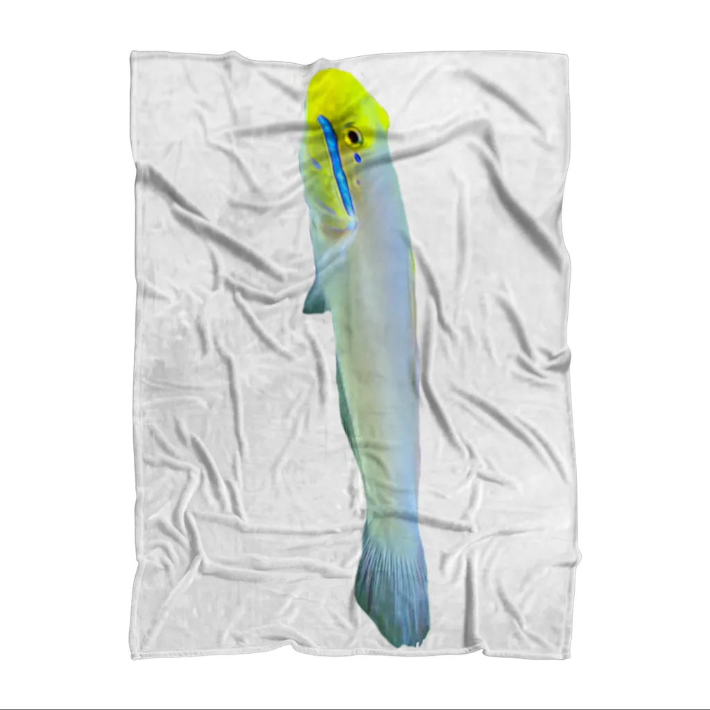 Yellow and White Fish Sublimation Throw Blanket